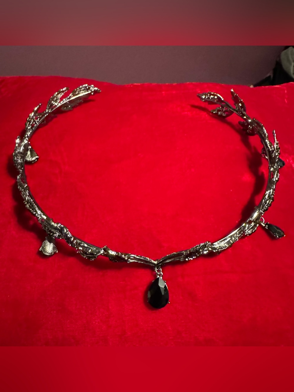 Black Drip Silver Filigree Crown